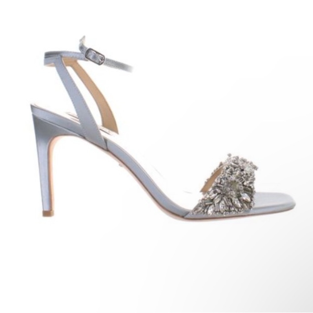 Badgley Mischka Womens Rider Blue Ankle Strap Heels Size 7 NEW READ